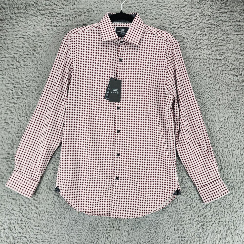 WRK Shirt Mens 15 Red Long Sleeve Button Up *NWT*